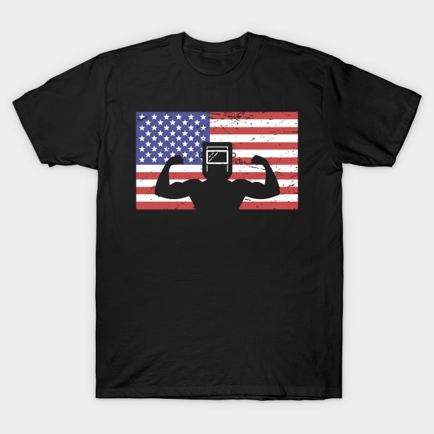 American Flag & Welder T-Shirt by MeatMan